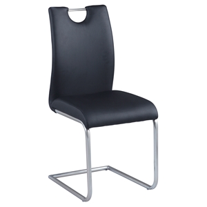 Cantilever Side Chair - Black, Brushed Nickel (Set of 4) 