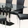 Cilla Dining Set with Black Marble Base - CI-CILLA-DT-5-PC-SET