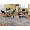Daisy Contemporary Dining Set with Square Glass Table - CI-DAISY-5-PC-SET