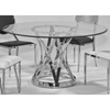 Janet Round Dining Table - Clear Glass Top, Stainless Steel Base - CI-JANET-DT-GL54-CLR