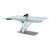 Jillian Dining Table - Glass Top, Brushed Stainless Steel and White - CI-JILLIAN-DT