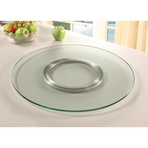 Lazy Susan Round Spinning Tray - Clear, Tempered Glass 