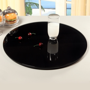 Rotating Tray/Lazy Susan - Round, Black Glass 