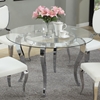 Letty Round Dining Table - Glass Top, Cabriole Legs - CI-LETTY-DT-FEM48