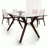 Luisa Wood Dining Table - Clear Glass Top, Rectangular - ci-luisa-dt-rct