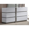Manila 6 Drawer Dresser Glossy White Gray Accents Dcg Stores