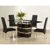 Xenia Boat-Shaped Glass Top Dining Table - CI-XENIA-DT