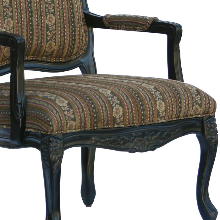 Essex Black Wood Accent Chair with Chenille Upholstery | DCG Stores