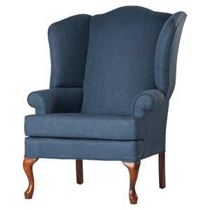 Crawford Wing Back Chair - Sky, Cherry 