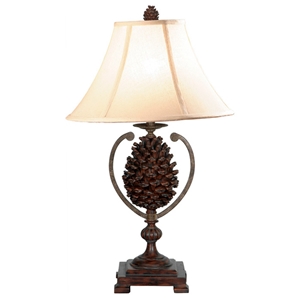 Pine Cone Country Style Table Lamp 