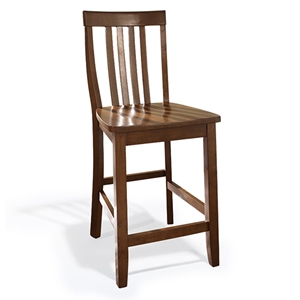 School House Bar Stool with 24 Inch Seat Height - Classic Cherry (Set of 2) 