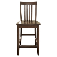 School House Bar Stool with 24 Inch Seat Height - Vintage Mahogany (Set of 2)