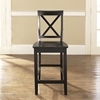 X-Back Bar Stool with 24 Inch Seat Height - Black (Set of 2) - CROS-CF500424-BK