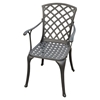 Sedona Cast Aluminum Arm Chair - Charcoal Black, High Back (Set of 2) - CROS-CO6102-BK