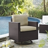 Palm Harbor Outdoor Wicker Swivel Rocker Chair - Dark Brown - CROS-CO7123-BR