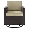 Palm Harbor Outdoor Wicker Swivel Rocker Chair - Dark Brown - CROS-CO7123-BR