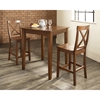 3-Piece Pub Dining Set - Tapered Table Legs, X-Back Stools, Classic Cherry - CROS-KD320005CH