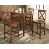 5-Piece Pub Dining Set - Tapered Table Legs, X-Back Stools, Classic Cherry - CROS-KD520005CH