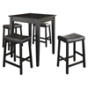 5-Piece Pub Dining Set - Tapered Table Legs, Saddle Stools, Black - CROS-KD520008BK