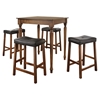 5-Piece Pub Dining Set - Turned Table Legs, Saddle Stools, Classic Cherry - CROS-KD520012CH
