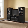 LaFayette 42" TV Stand and Two 60" Audio Piers - Black - CROS-KF100007BBK