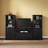 LaFayette 42" TV Stand and Two 60" Audio Piers - Black - CROS-KF100007BBK