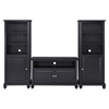 Cambridge 42" TV Stand and Two 60" Audio Piers - Black - CROS-KF100007DBK
