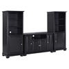 Alexandria 48" TV Stand and Two 60" Audio Piers - Black - CROS-KF100008ABK