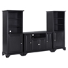 LaFayette 48" TV Stand and Two 60" Audio Piers - Black - CROS-KF100008BBK