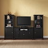 Cambridge 48" TV Stand and Two 60" Audio Piers - Black - CROS-KF100008DBK