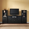 Alexandria 60" TV Stand and Two 60" Audio Piers - Black - CROS-KF100009ABK
