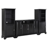 LaFayette 60" TV Stand and Two 60" Audio Piers - Black - CROS-KF100009BBK
