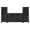 Cambridge 60" TV Stand and Two 60" Audio Piers - Black - CROS-KF100009DBK