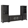 Alexandria Low Profile TV Stand and Two 60" Audio Piers - Black - CROS-KF100010ABK