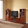 Alexandria Low Profile TV Stand and Two 60" Audio Piers - Classic Cherry - CROS-KF100010ACH