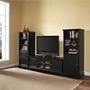 LaFayette Low Profile TV Stand and Two 60" Audio Piers - Black - CROS-KF100010BBK
