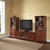 LaFayette Low Profile TV Stand and Two 60" Audio Piers - Classic Cherry - CROS-KF100010BCH