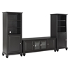 Cambridge 60" Low Profile TV Stand and Two 60" Audio Piers - Black - CROS-KF100010DBK