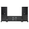 Cambridge 60" Low Profile TV Stand and Two 60" Audio Piers - Black - CROS-KF100010DBK