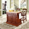 Butcher Block Top Kitchen Island with X-Back Stools - Cherry - CROS-KF300063CH