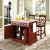 Butcher Block Top Kitchen Island with X-Back Stools - Cherry - CROS-KF300063CH