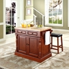 Butcher Block Top Kitchen Island and Saddle Stools - Cherry - CROS-KF300064CH