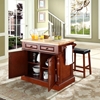 Butcher Block Top Kitchen Island and Saddle Stools - Cherry - CROS-KF300064CH