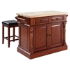 Butcher Block Top Kitchen Island with Square Seat Stools - Cherry - CROS-KF300065CH