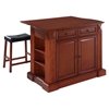 Drop Leaf Breakfast Bar Top Kitchen Island in Cherry with 24" Cherry Stools - CROS-KF300074CH