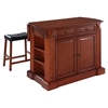 Drop Leaf Breakfast Bar Top Kitchen Island in Cherry with 24" Cherry Stools - CROS-KF300074CH