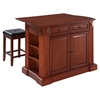 Drop Leaf Kitchen Island in Cherry with 24" Cherry Square Seat Stools - CROS-KF300075CH