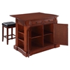 Drop Leaf Kitchen Island in Cherry with 24" Cherry Square Seat Stools - CROS-KF300075CH