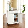 Stainless Steel Top Portable Kitchen Cart/Island - Casters, White - CROS-KF30022EWH