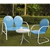Griffith 3-Piece Conversation Seating Set - Sky Blue Chairs and Loveseat - CROS-KO10003BL